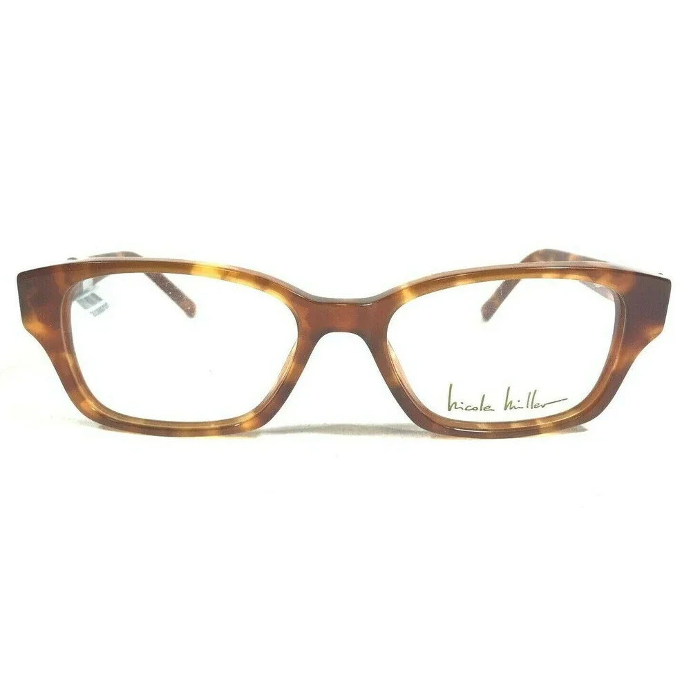 Nicole Miller Eyeglasses Frames BROOME C01 Brown Tortoise Thick Rim 50-16-135